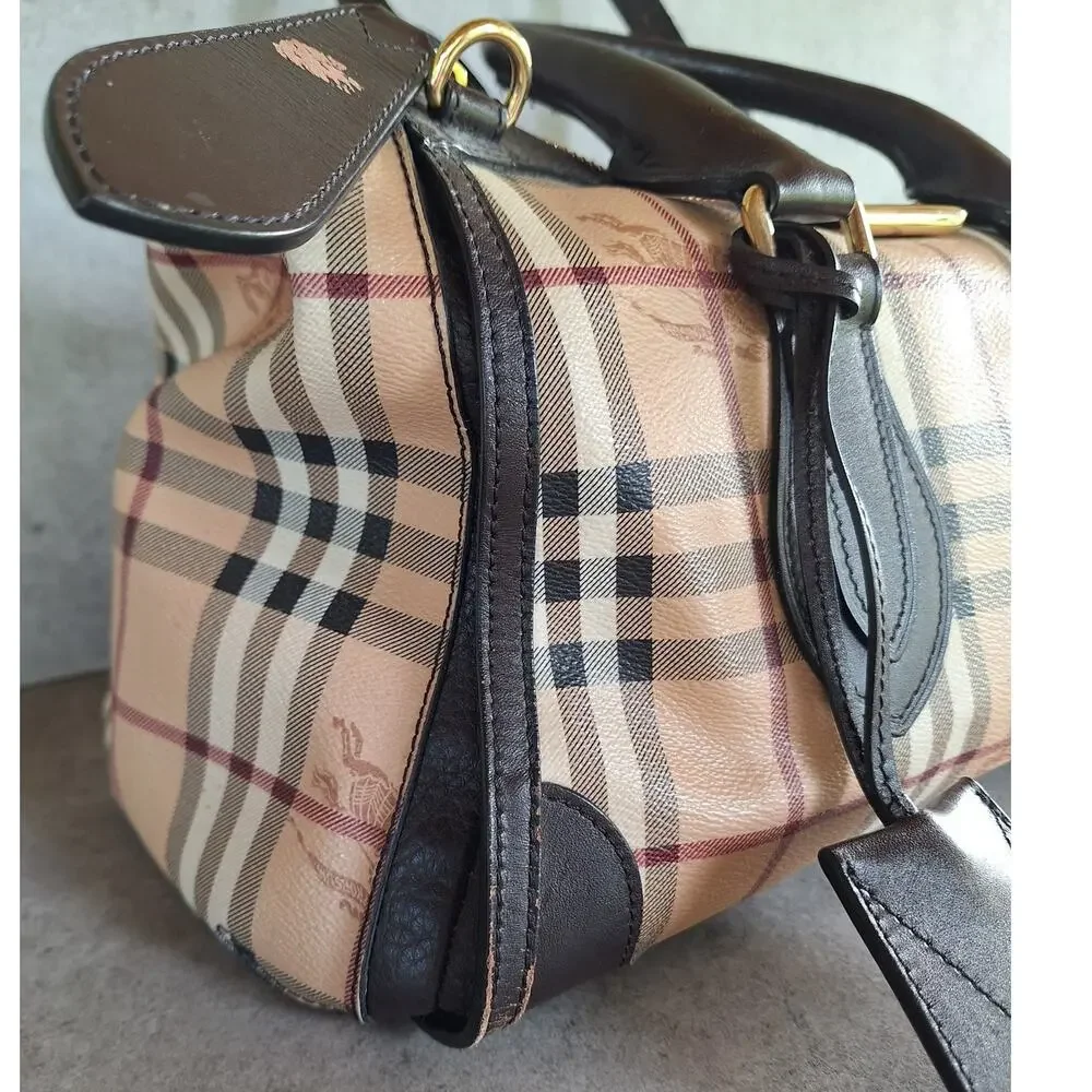 Burberry Haymarket Check Gladstone Bag crossbody satchel novacheck plaid cream